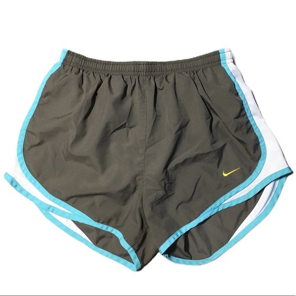 Nike Pants - Nike Tempo Taupe/White/Aqua Running Shorts Size S